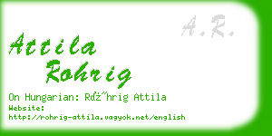 attila rohrig business card